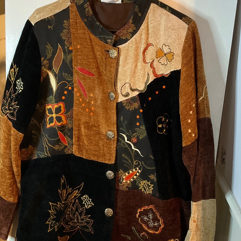 Dressbarn Multicolor Patchwork Blazer - image 1